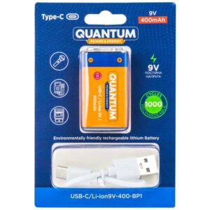 USB-C Li-ionКРОНА 9v 400mAh